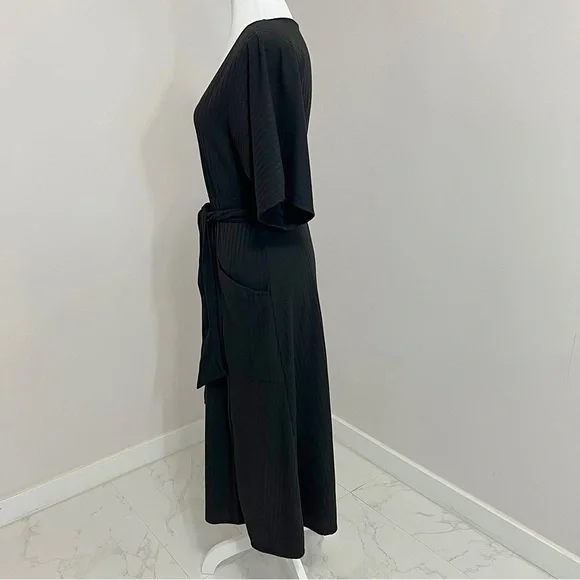 Rolla Coster Plunging Black Wrap Dress with
Flutter Sleeve Size: L - Picture 13 of 16